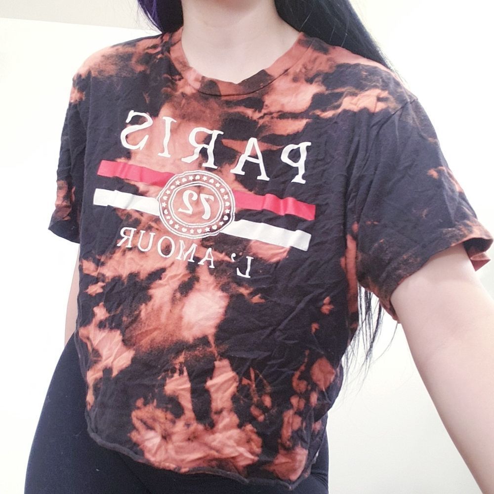 Rebellious One Bleach Tie Dye Cropped T-Shirt Top